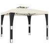 Cremefarbener Pavillon mit Doppeldach Ianki 2,98x2,98 m (Stahl)