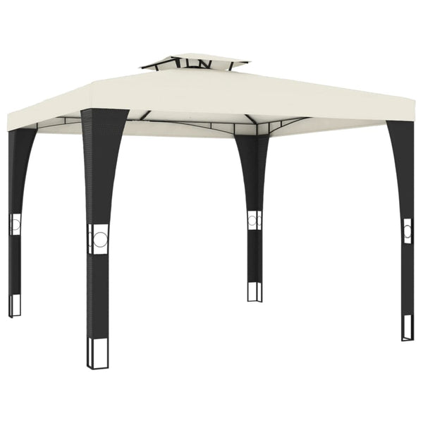 Cremefarbener Pavillon mit Doppeldach Ianki 2,98x2,98 m (Stahl)