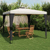 Cremefarbener Pavillon mit Doppeldach Ianki 2,98x2,98 m (Stahl)