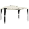 Cremefarbener Pavillon mit Doppeldach Ianki 3,98x2,98 m (Stahl)