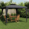 Pavillon anthrazitfarben mit Doppeldach Ianki 3,98x2,98 m (Stahl)