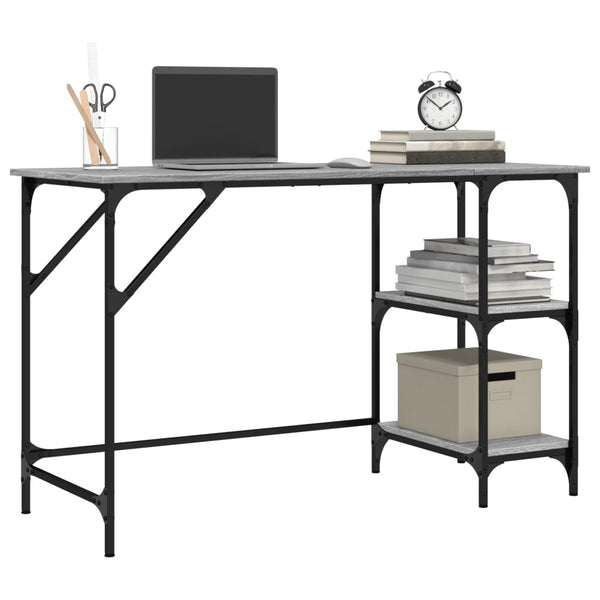 Grauer Schreibtisch Miloievici 120x50x75cm (Metall und Holz)