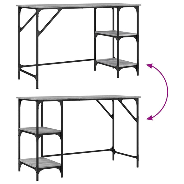 Grauer Schreibtisch Miloievici 120x50x75cm (Metall und Holz)
