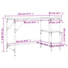 Grauer Schreibtisch Miloievici 120x50x75cm (Metall und Holz)