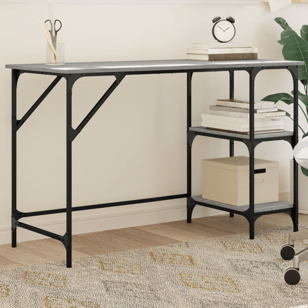 Grauer Schreibtisch Miloievici 120x50x75cm (Metall und Holz)