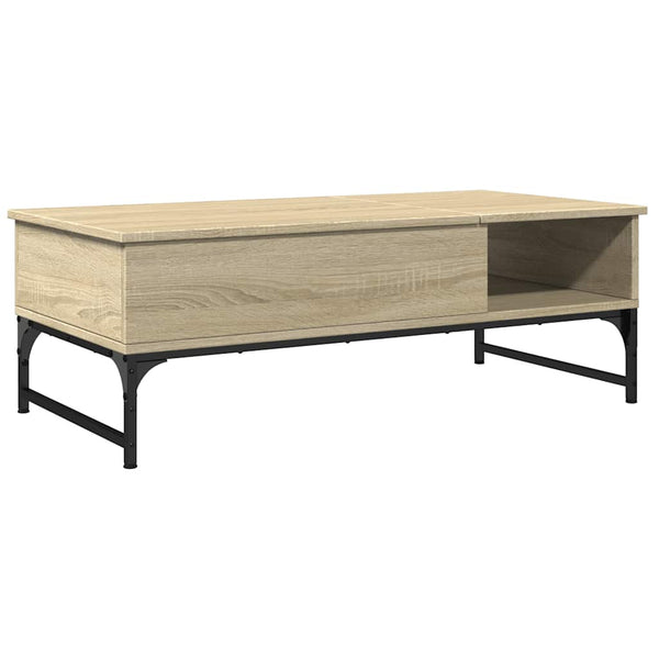 Sonoma Eiche Couchtisch Titioara 100x50x35cm (Holz und Metall)
