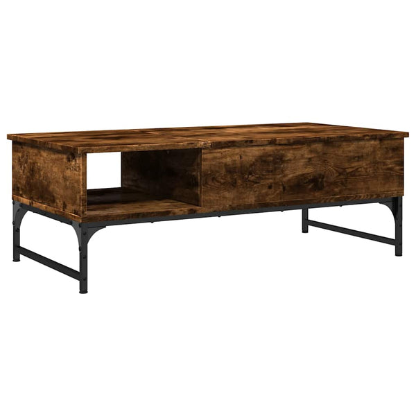 Couchtisch Titioara aus geräucherter Eiche 100x50x35cm (Holz und Metall)