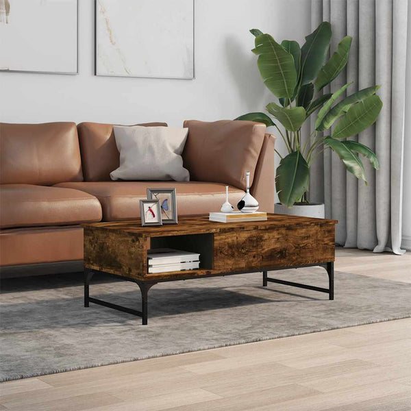 Couchtisch Titioara aus geräucherter Eiche 100x50x35cm (Holz und Metall)