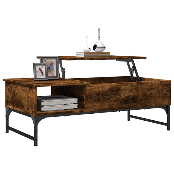 Couchtisch Titioara aus geräucherter Eiche 100x50x35cm (Holz und Metall)