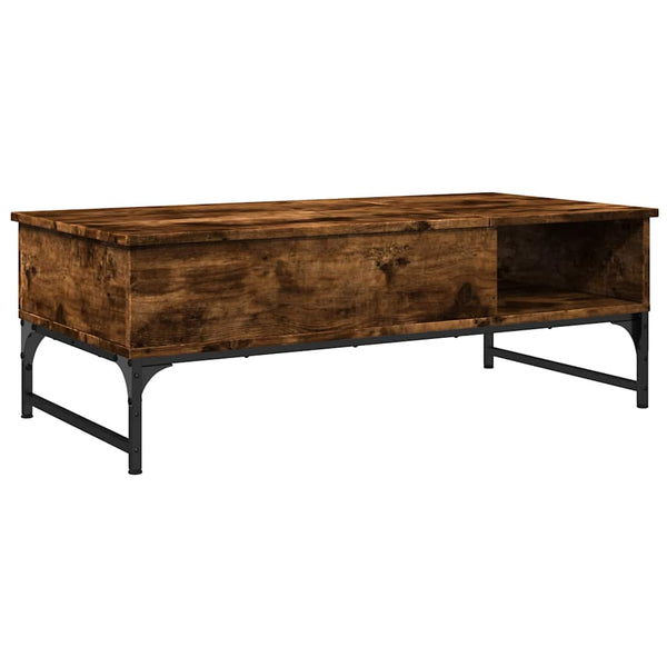 Couchtisch Titioara aus geräucherter Eiche 100x50x35cm (Holz und Metall)