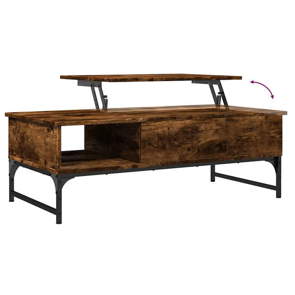 Couchtisch Titioara aus geräucherter Eiche 100x50x35cm (Holz und Metall)