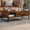 Couchtisch Titioara aus geräucherter Eiche 100x50x35cm (Holz und Metall)