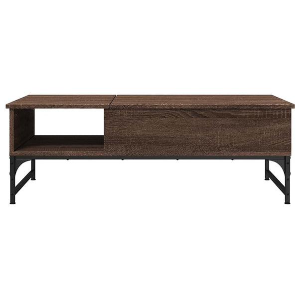 Brauner Couchtisch Titioara 100x50x35cm (Holz und Metall)
