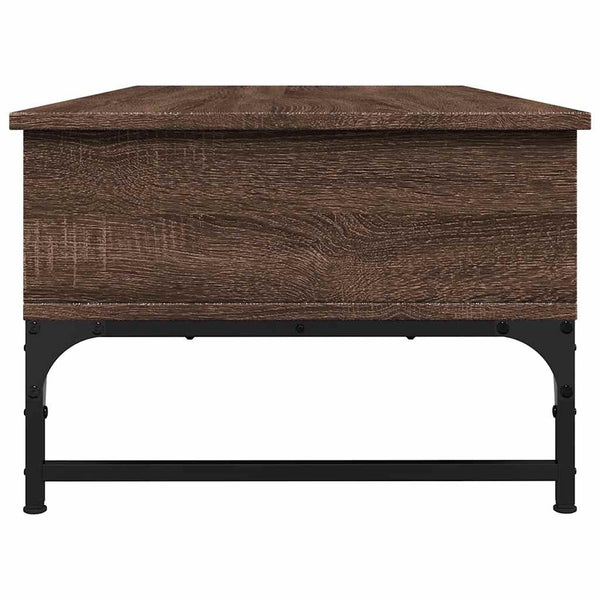 Brauner Couchtisch Titioara 100x50x35cm (Holz und Metall)