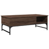 Brauner Couchtisch Titioara 100x50x35cm (Holz und Metall)