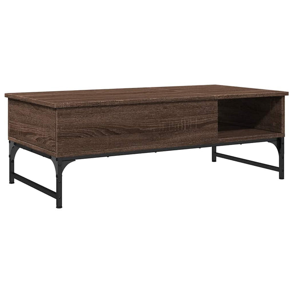 Brauner Couchtisch Titioara 100x50x35cm (Holz und Metall)