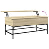 Sonoma Eiche Couchtisch Mal 100x50x45cm (Holz und Metall)