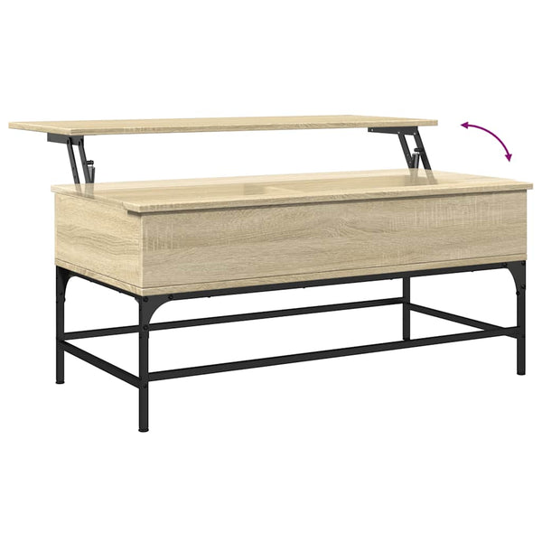 Sonoma Eiche Couchtisch Mal 100x50x45cm (Holz und Metall)