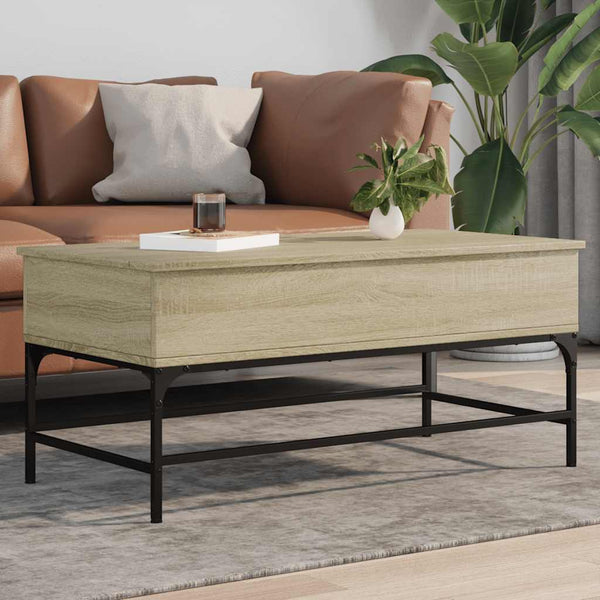 Sonoma Eiche Couchtisch Mal 100x50x45cm (Holz und Metall)