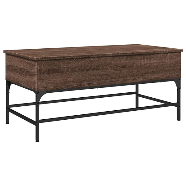 Brauner Couchtisch Mal 100x50x45cm (Holz und Metall)