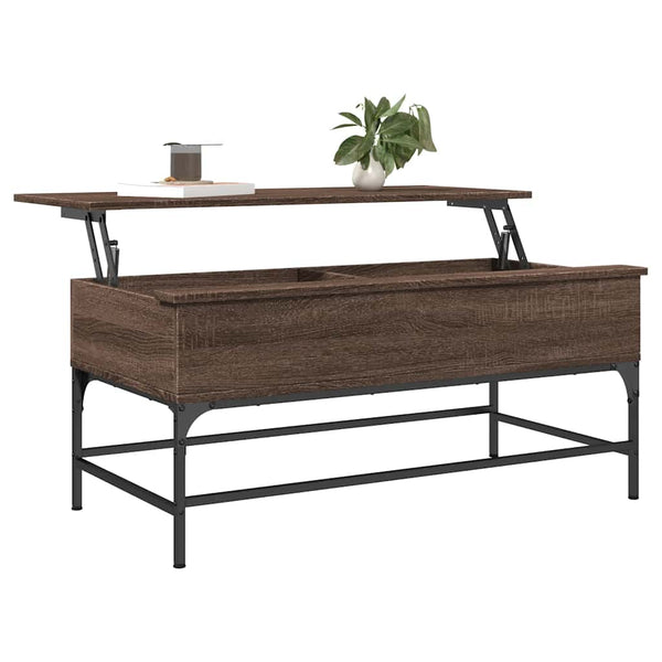 Brauner Couchtisch Mal 100x50x45cm (Holz und Metall)