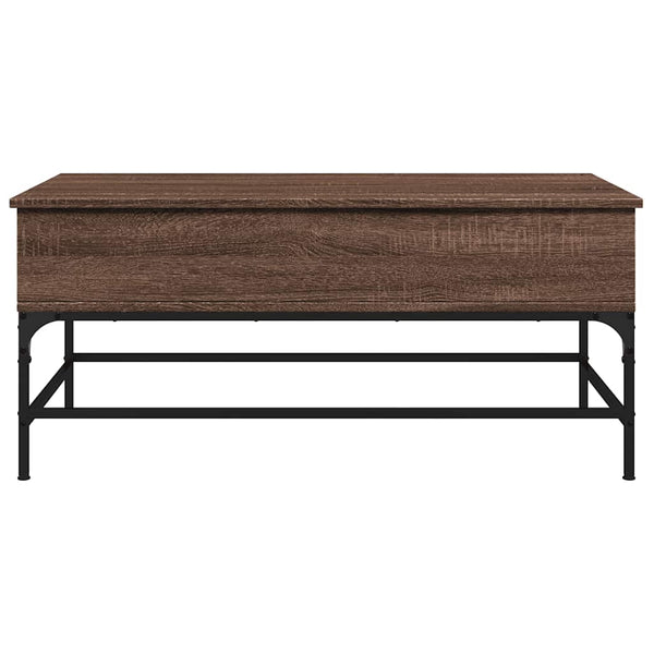 Brauner Couchtisch Mal 100x50x45cm (Holz und Metall)