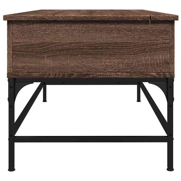 Brauner Couchtisch Mal 100x50x45cm (Holz und Metall)