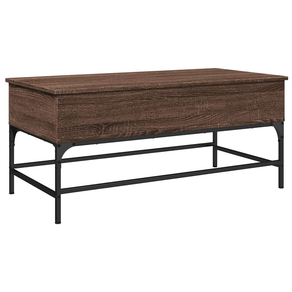 Brauner Couchtisch Mal 100x50x45cm (Holz und Metall)