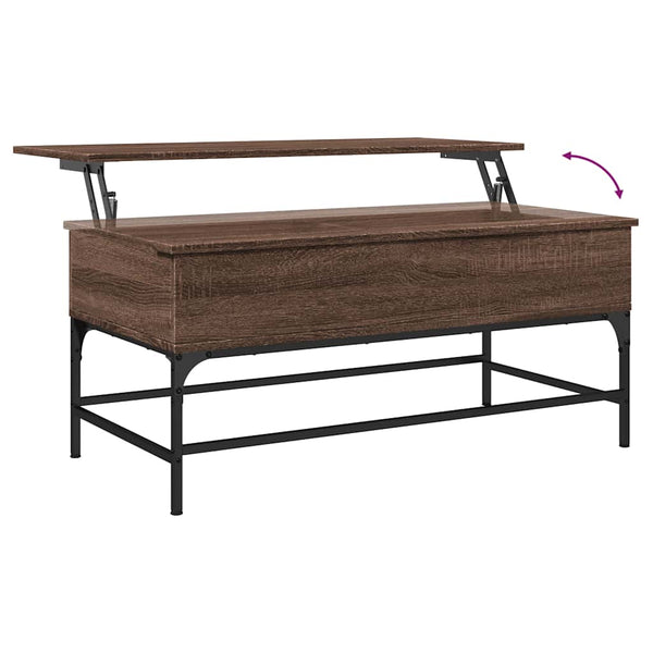 Brauner Couchtisch Mal 100x50x45cm (Holz und Metall)
