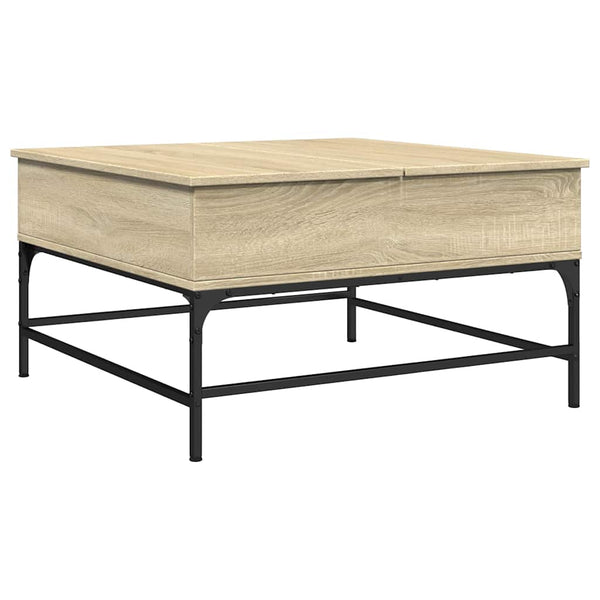 Sonoma Eiche Couchtisch Mal 80x80x45cm (Holz und Metall)