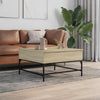 Sonoma Eiche Couchtisch Mal 80x80x45cm (Holz und Metall)