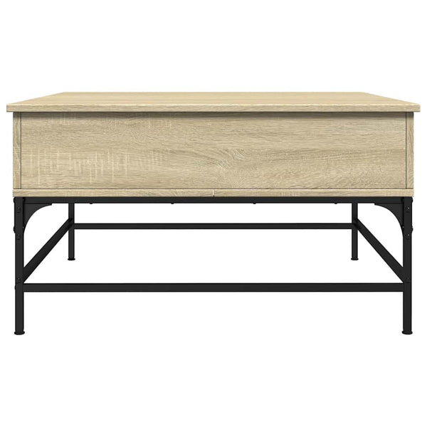 Sonoma Eiche Couchtisch Mal 80x80x45cm (Holz und Metall)