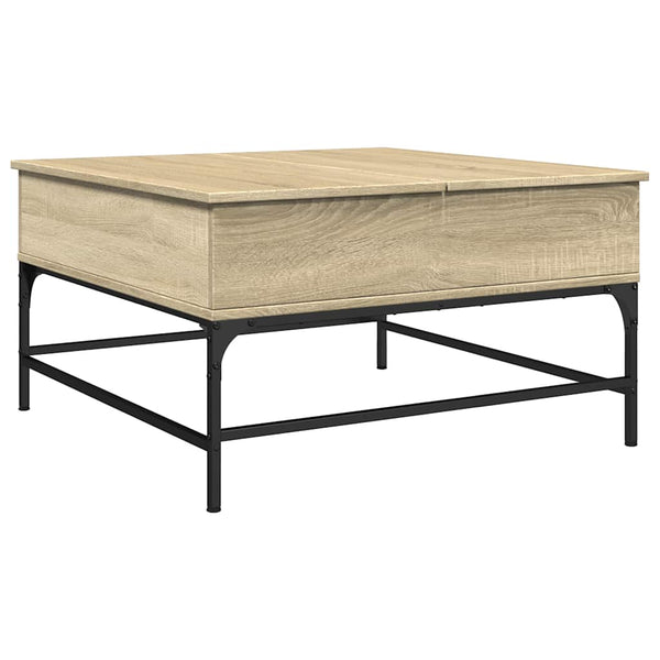 Sonoma Eiche Couchtisch Mal 80x80x45cm (Holz und Metall)
