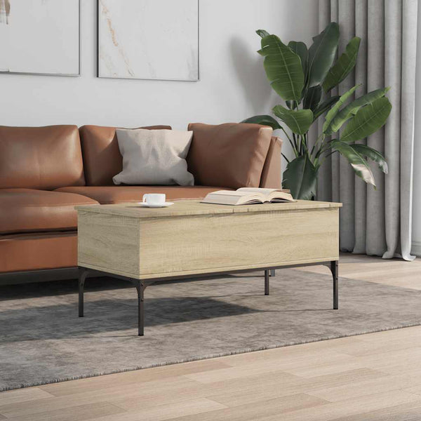 Sonoma Eiche Couchtisch Gune 100x50x45cm (Holz und Metall)