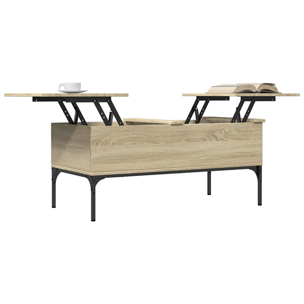 Sonoma Eiche Couchtisch Gune 100x50x45cm (Holz und Metall)