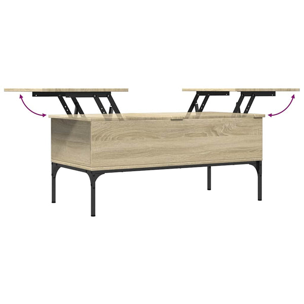 Sonoma Eiche Couchtisch Gune 100x50x45cm (Holz und Metall)