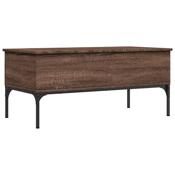 Brauner Couchtisch Gune 100x50x45cm (Holz und Metall)