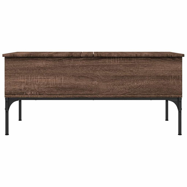 Brauner Couchtisch Gune 100x50x45cm (Holz und Metall)