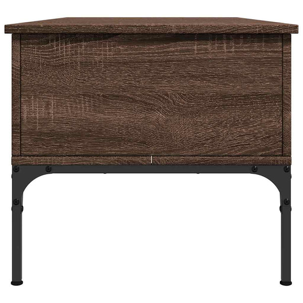 Brauner Couchtisch Gune 100x50x45cm (Holz und Metall)