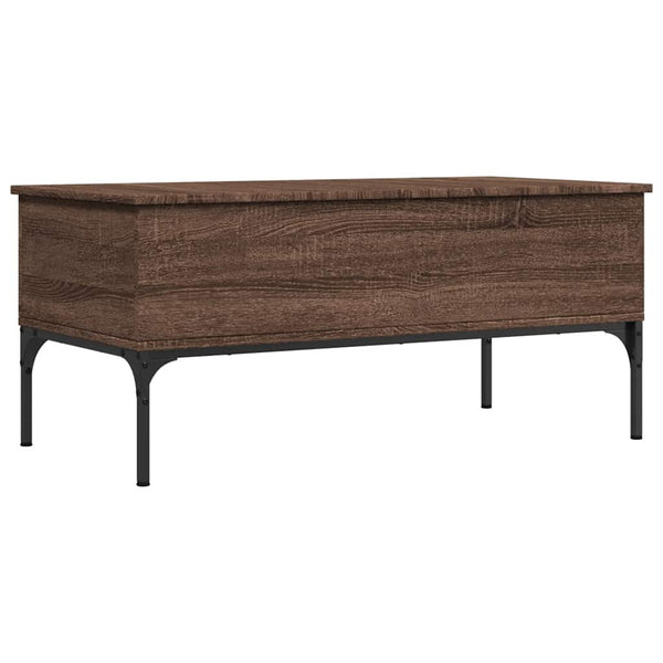 Brauner Couchtisch Gune 100x50x45cm (Holz und Metall)