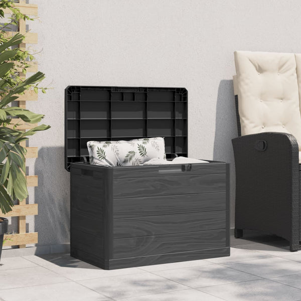 Anthrazitfarbene Outdoor-Kissenbox Maur 77,5x44,5x53cm (Polypropylen)