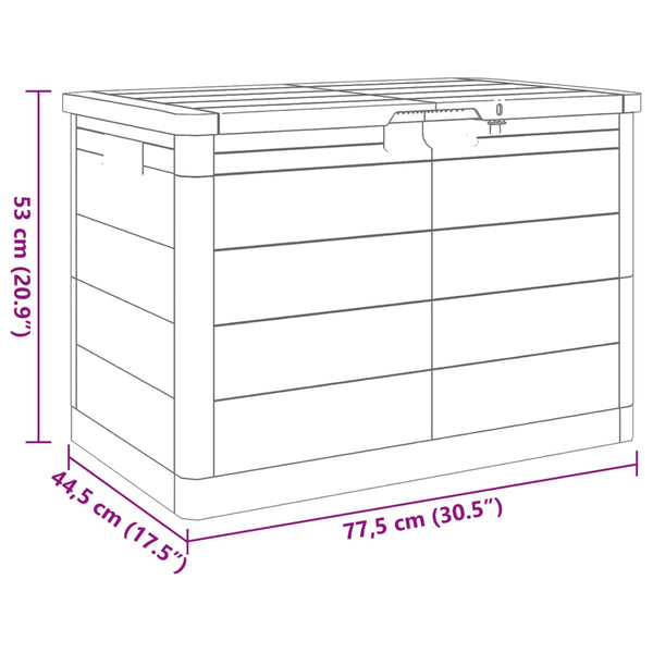 Anthrazitfarbene Outdoor-Kissenbox Maur 77,5x44,5x53cm (Polypropylen)