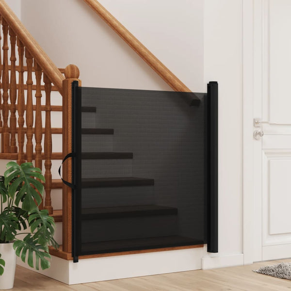 Schwarzes einziehbares Haustiertor Sorina 82,5x125cm