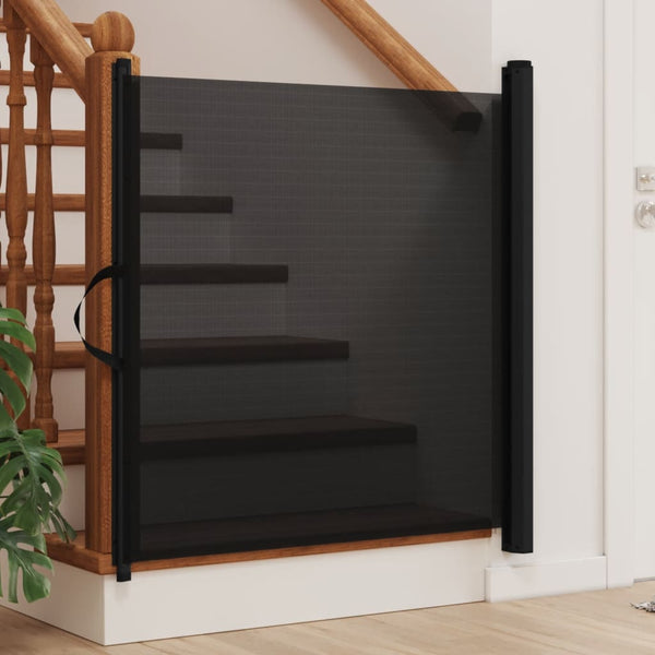 Schwarzes einziehbares Haustiertor Sorina 82,5x125cm
