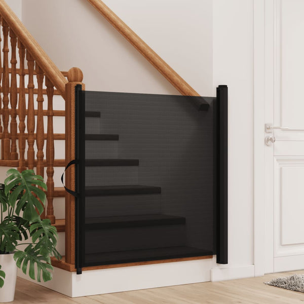 Schwarzes einziehbares Haustiertor Sorina 102,5x125cm
