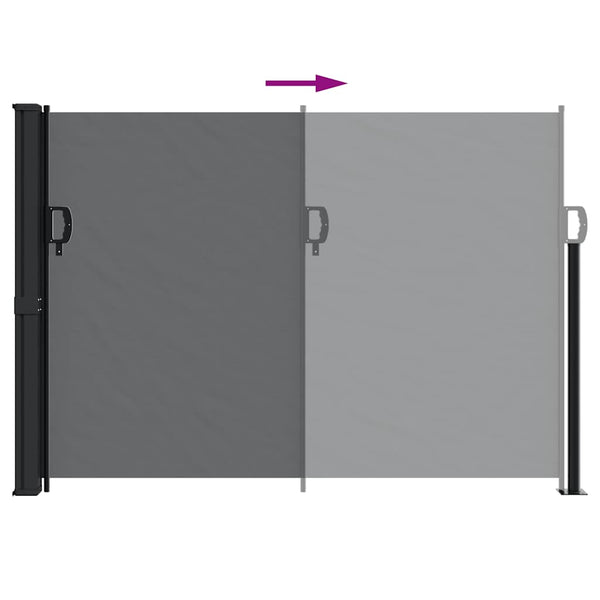 Schwarze einziehbare Seitenmarkise Paraschita 140x300cm