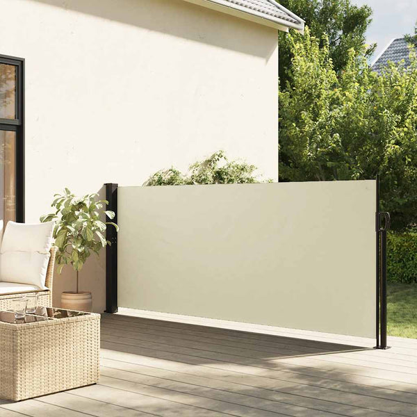 Cremefarbene einziehbare Seitenmarkise Paraschita 140x300cm