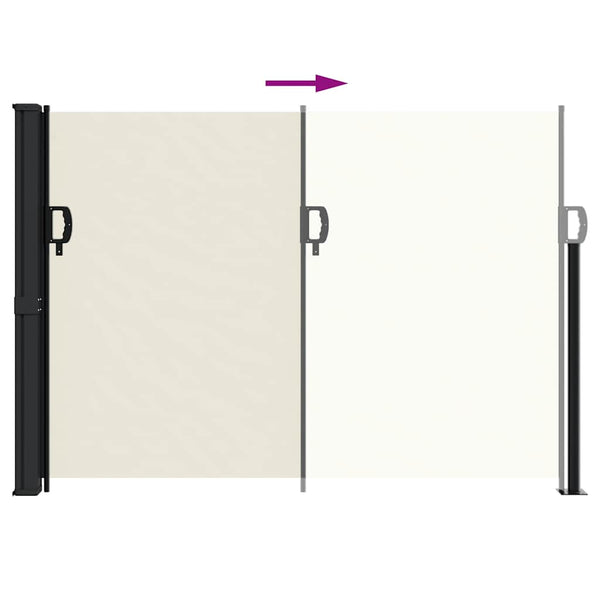 Cremefarbene ausziehbare Seitenmarkise Paraschita 140x500cm