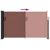 Braune, einziehbare Seitenmarkise Paraschita 120x600cm