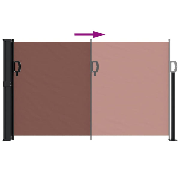 Braune, einziehbare Seitenmarkise Paraschita 120x600cm